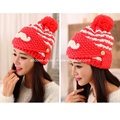 Hand Knitted Hat Embroidered Knitted Beanie Beard Hat